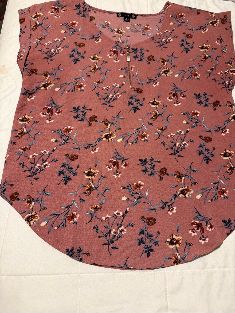 Women’s rose pink floral blouse